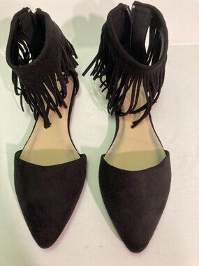 NIB Wild Diva Black Fringe Flats Size 7  Fringe Fabulous Festival